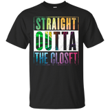 Straight Outta The Closet - Gay Pride LGBT T-Shirt_Black