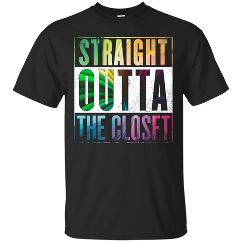 Straight Outta The Closet - Gay Pride LGBT T-Shirt_Black