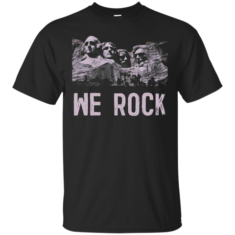 We Rock Mount Rushmore T-Shirt - Presidents Sculpture Tee_Black