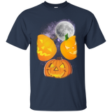 Three Moon Jack O Pumpkin Heads Halloween Costume T-Shirt_Black