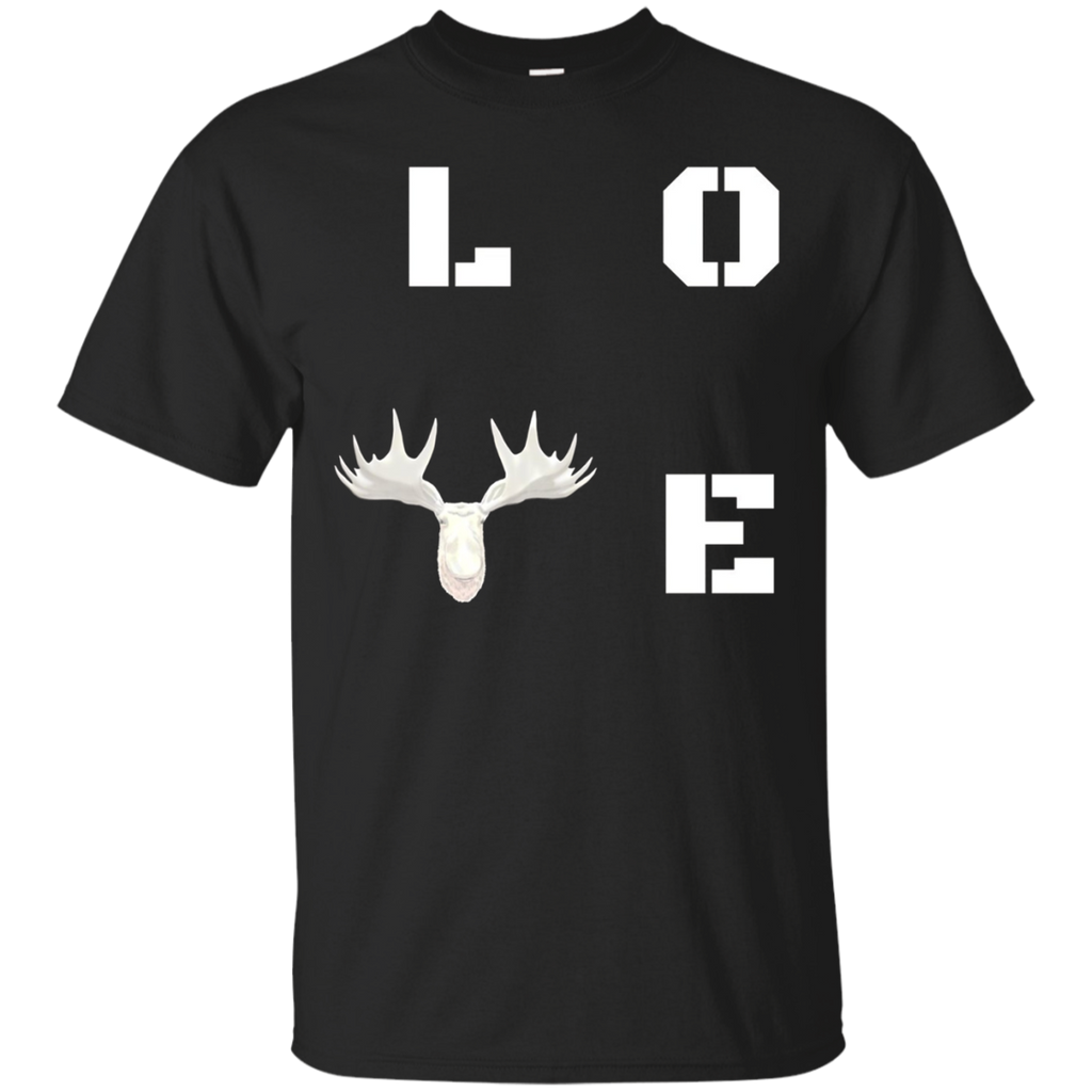 Love White Moose Head T Shirt Wild Animals Lover Gift
