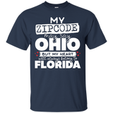 My Zip Code May Say Ohio But My Heart Is In Florida T-Shirt_Black