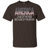 America Land Of Free Because Of Brave Usa Flag Tshirt_black