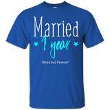 First Wedding Anniversary Gifts For Couples Wife Bride Tee_black=