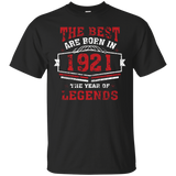 Legends Born In 1921 Gift 96 Years Old 96th B-day Funny Tee