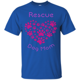 Rescue Dog Mom Pretty Unique Paw Heart Dog Lover T-shirt!_black=