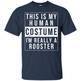 Rooster Halloween Costume Shirt Funny Easy for Kids Adults_Black