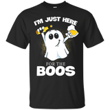 I'm Just Here For Boos Shirt Funny Halloween Wine_black=