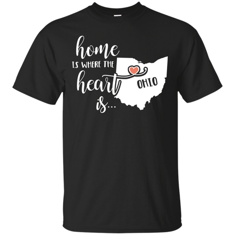 Ohio Home T-Shirt - Home is Where the Heart Is!_Black