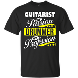 Guitarist By Passion Drummer By Profession T Shirt_black