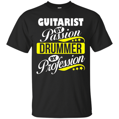 Guitarist By Passion Drummer By Profession T Shirt_black