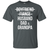 Mens Husband Dad & Grandpa - Pregnancy Reveal T-shirt Gifts_black=