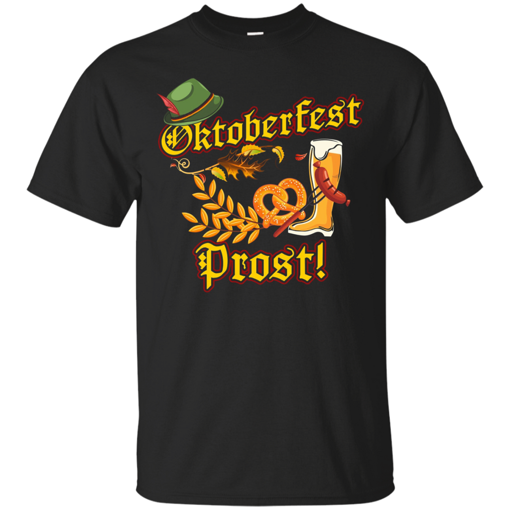 OKTOBERFEST T-SHIRT - Alpine Hat Bratwurst Beer shirt_Black