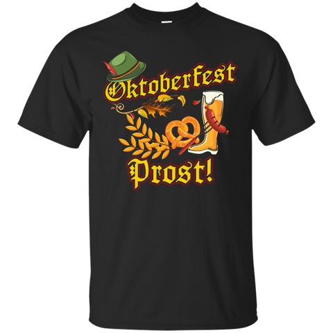 OKTOBERFEST T-SHIRT - Alpine Hat Bratwurst Beer shirt_Black