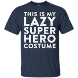 mifunneycraft - THIS IS MY LAZY SUPER HERO COSTUME t shirts_Black