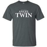 Here Comes The Angel Twin T-shirt Funny Twin Tee Funny Twins_black=