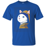 Cat With The Pearl Earring Funny Portrait History Tronie Tee_asphalt