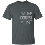 Womens I'm the Coolest Aunt Fun Family Quotes T-shirt_Navy