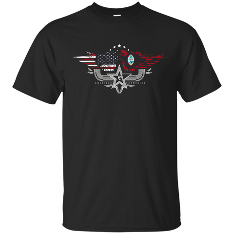 Guamanian American Flag T Shirt. Guam National Flag Shirt_black