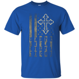 Stand For The Flag, Kneel For The Cross Patriotic T Shirt_black=