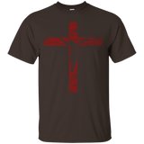 Cool Jesus On Crusader Cross Flag T-shirt_black