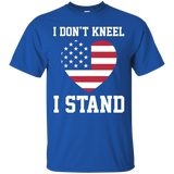 I Don't Kneel - I Stand Love Heart American Flag Tee_black