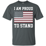 I Am Proud To Stand I Don't Kneel Flag Honor Tee_black