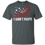 I Don't Kneel - Proud American Flag Shirt_black