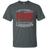 September 1960 The Birth of legends , 57 Years Old T-shirt_Black
