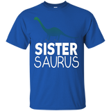 Sister Saurus Dinosaur Shirt Matching Family Tribe Daughter_Black