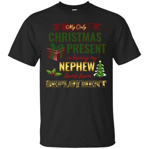 Military Nephew Christmas Deployment Shirt, Aunt and Uncle_Black