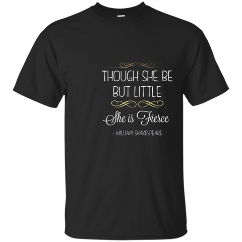 Though She Be But Little She Is Fierce Shakespeare T Shirt_Navy