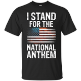 I Stand For The National Anthem T-shirt Usa Flag Design_black