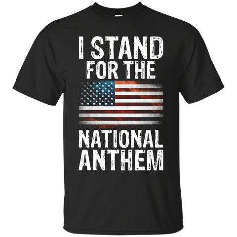 I Stand For The National Anthem T-shirt Usa Flag Design_black