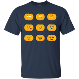 Pumpkin Emoji Faces Tshirt For Halloween_Black