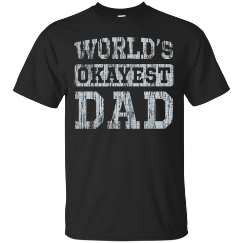 Vintage World's Okayest Dad T-Shirt_Black