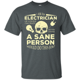 Mens Electrician T-shirt Funny Skull Graphic Tee Shirts Gift_black=