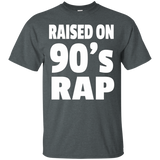 Raised On 90's Rap - 90's Hip Hop Tshirt_Black