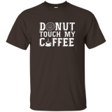 Doughnut Donut Touch My Coffee Black T-shirt Women Men_black=