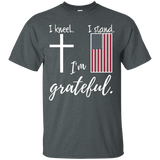 Christian Kneel Cross Stand Flag Patriotic Gift Shirt_black