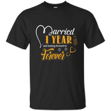 1st Wedding Anniversary Gift For Couple. Wife Husband Shirt_black=