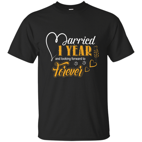 1st Wedding Anniversary Gift For Couple. Wife Husband Shirt_black=