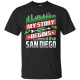 My Story Begins in San Diego T Shirt_Black