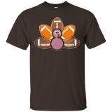 Cute Turkey And Football Tshirt For Thanksgiving_black