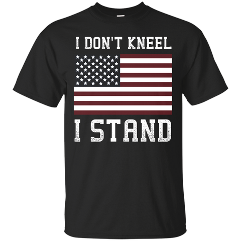 I Don't Kneel - I Stand Honor Flag American Shirt_black