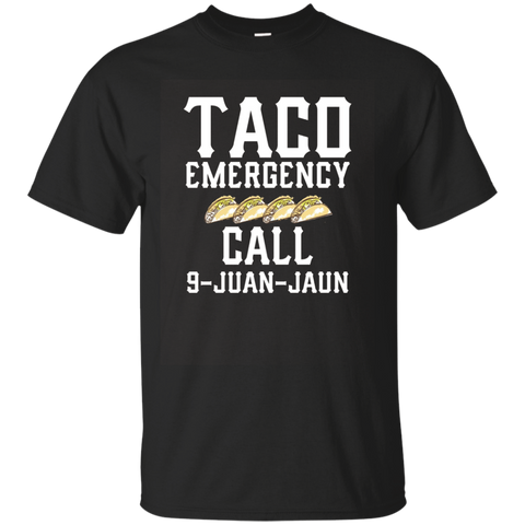 Taco Emergency Call 9 Juan Juan Funny Mexican Food T Shirt_asphalt=