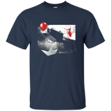 They All Float Red Balloon Halloween T-Shirt Graphic Tee_Black