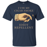 Sarcastic Cigar T Shirt - Idiot Repellent Cigar Shirt_Black