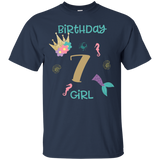 Mermaid 7th Birthday Shirt Birthday Girl T Shirt_Black