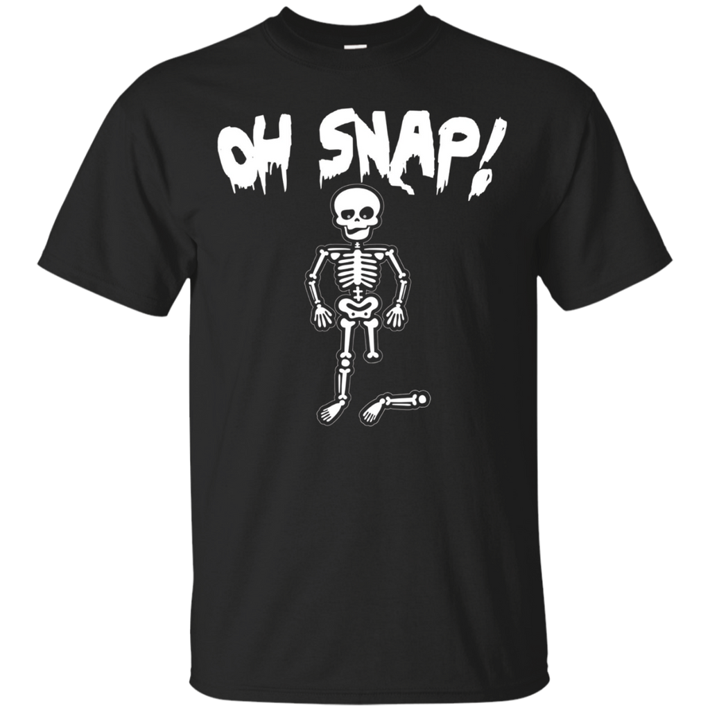 Oh Snap - Funny Skeleton Halloween T Shirt_Black